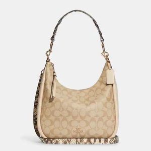 NWT COACH Jules Hobo In Signature Canvas